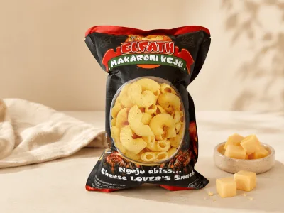 Elfath Makej Barbeque 185 gram - Elfath Makaroni Keju